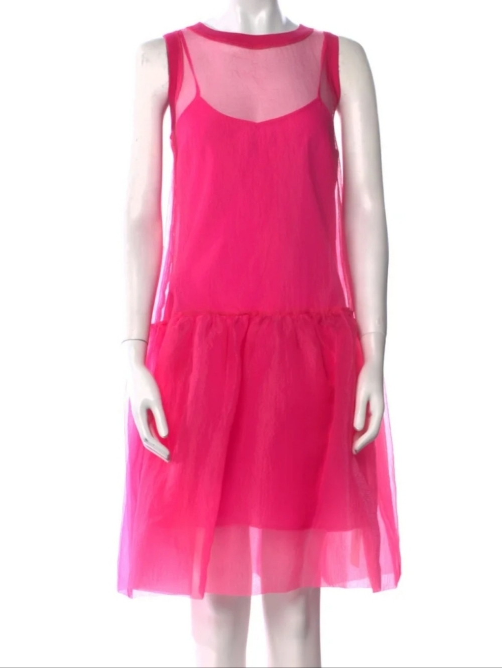 Cynthia Rowley Sheer Pink Dress with a full slip Size M NWOT